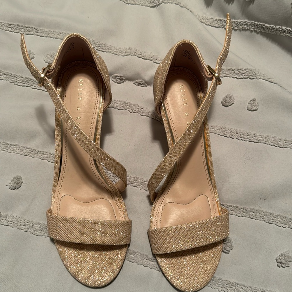 Kelly & Katie Champagne Sparkle Heels